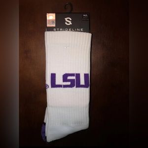 LOUISIANA STATE UNIVERSITY STRIDELINE CREW SOCKS NWT MEN’S SHOE SIZE 8-12